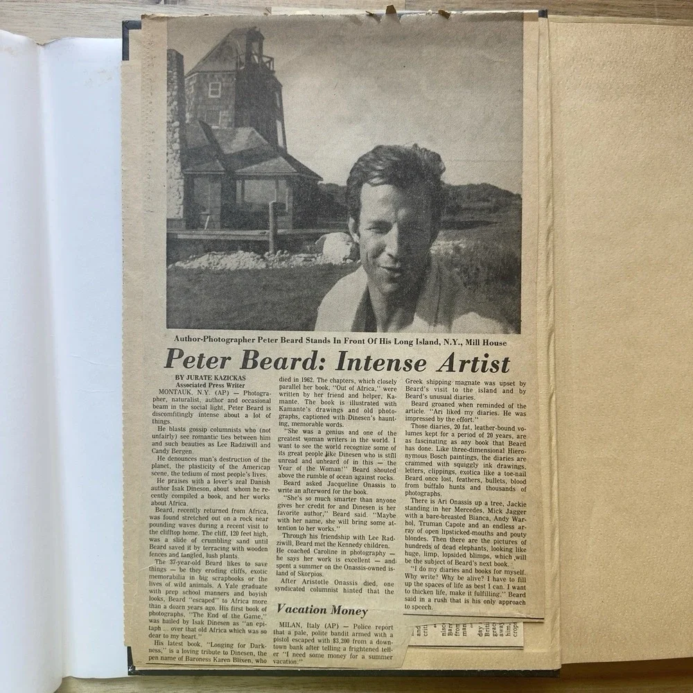 PETER BEARD /‎ LONGING FOR DARKNESS KAMANTE'S TALES FROM OUT OF AFRICA FIRST ED.